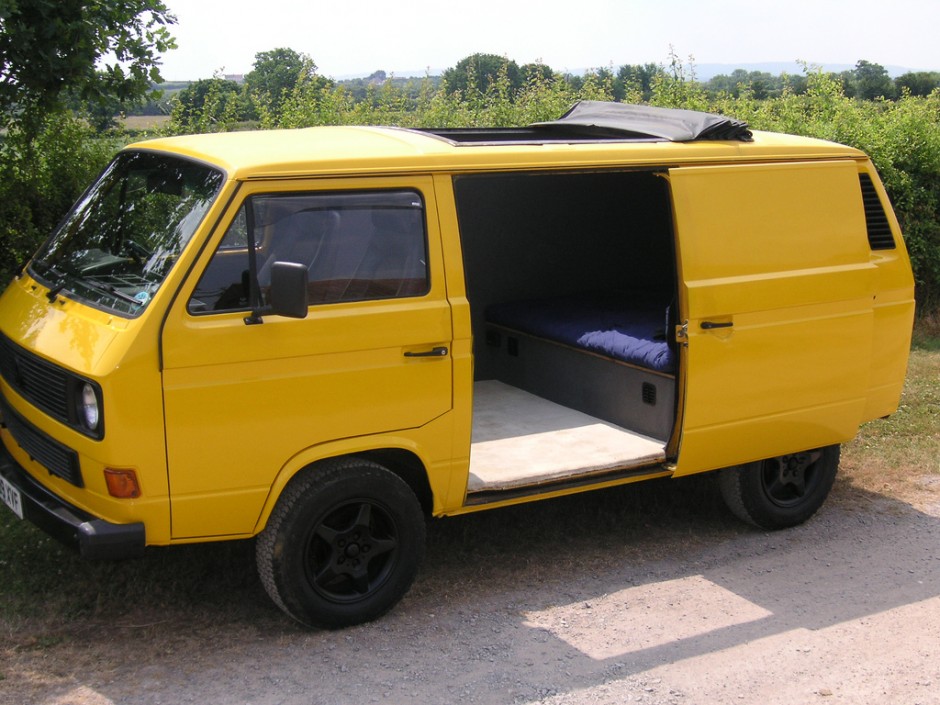 Yellow rag top Vanagon with custom wheels | Vanagon Hacks & Mods ...